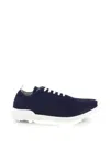 Kiton Fits Lace Up Sneakers Mesh Pull Tab In Blue