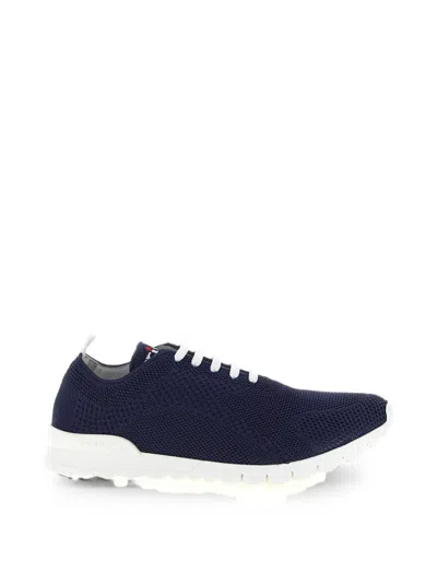 Kiton Fits Sneakers Knit Upper Rubber Sole In Blue