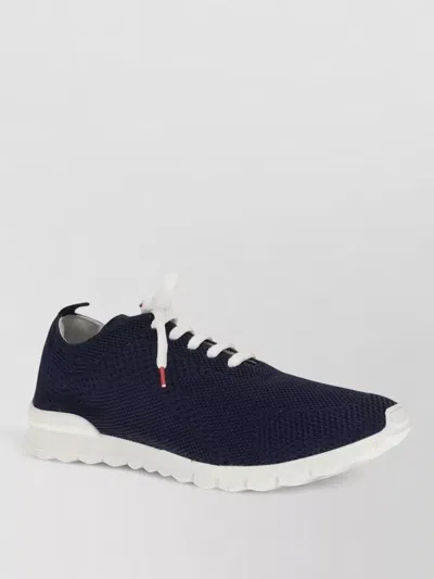 Kiton Fits Knit Sneakers Round Toe Sole In Blue