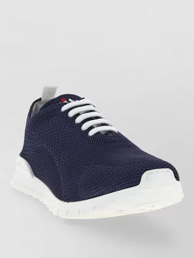 Kiton Fits Lace Up Sneakers Mesh Pull Tab In Blue