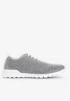Kiton Fits Low-top Sneakers In Knitted Cashmere In Gray
