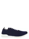 Kiton Embroidered Logo Low-top Sneakers In Blue