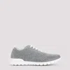Kiton Fits Low-top Sneakers In Knitted Cashmere In Gray
