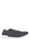 Kiton Fits Sneakers Round Toe Knit Upper In Gray
