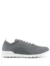 Kiton Fits Mesh Sneakers Pull Tab Rubber Sole In Grey