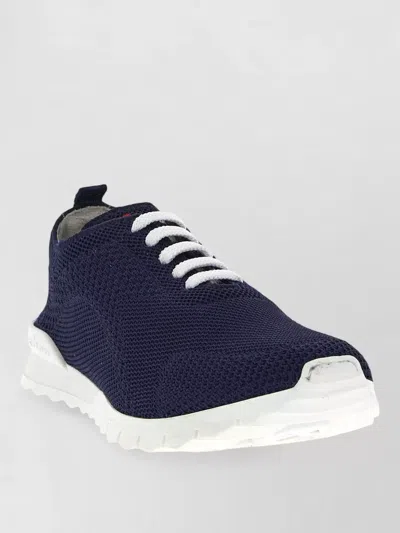 Kiton Fits Sneakers Knit Upper Rubber Sole In Blue