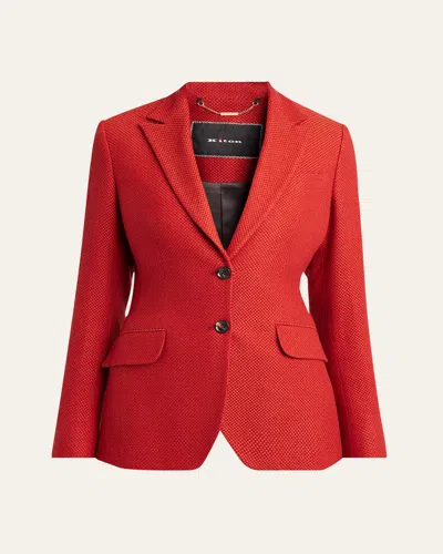 Kiton Fitted Cashmere Blazer In Red