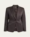 Kiton Fitted Wool Blazer In Brown