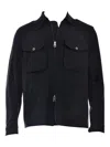 Kiton Lino Flap-pocket Zip-front Overshirt In Black