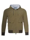 Kiton Kired Jeff Cotton Reversible Hooded Light-jacket In Brown