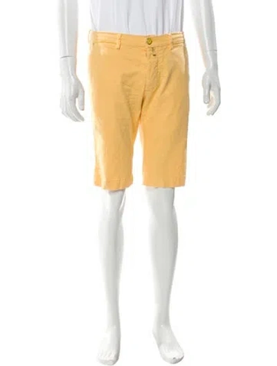 Pre-owned Kiton Flat Front Shorts In Yellow