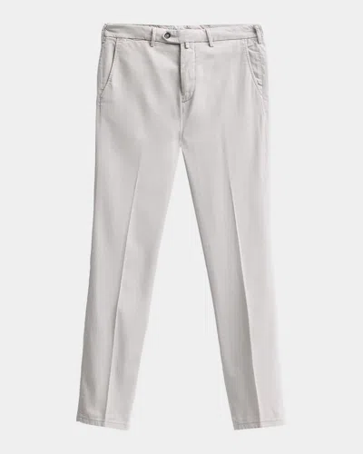 Kiton Flat-front Chino Pants In Gray