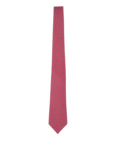 Kiton Floral-pattern Silk Tie In Pink