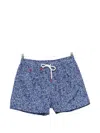 Kiton Short Patterned Swim Boxers In Blue