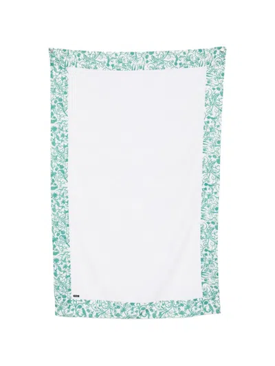 Kiton Floral-border Beach Towel In White