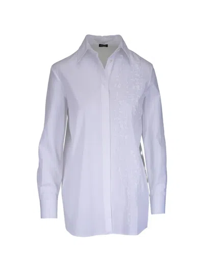 Kiton Floral-embroidered Box-pleat Blouse In White