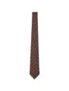 Kiton Micro Floral Seven-fold Tie In Brown