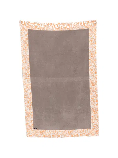 Kiton Floral-print Beach Towel In Brown