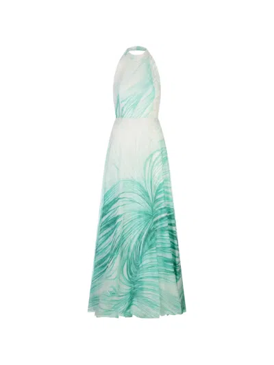Kiton Floral-print Halterneck Maxi Dress In Green