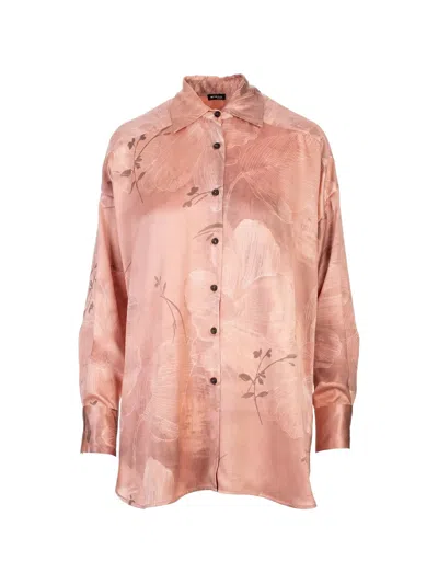 Kiton Floral-print Shirt In Pink