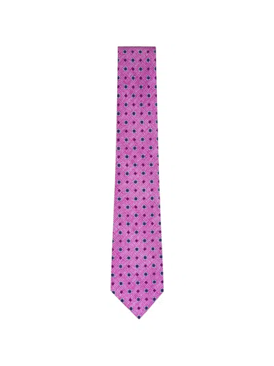 Kiton Floral-print Silk Tie In Pink