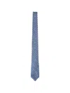 Kiton Slim Tie Pointed Tip Floral Pattern In Blue