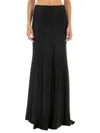 Kiton Flowing Black Maxi Skirt With Smooth Finish In Black