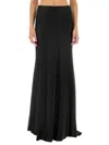 Kiton Flowing Black Maxi Skirt With Smooth Finish