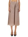 Kiton Flowing Midi Skirt In Silk-viscose Blend