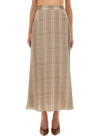 Kiton Flowing Silk Midi Skirt With Subtle Sheen