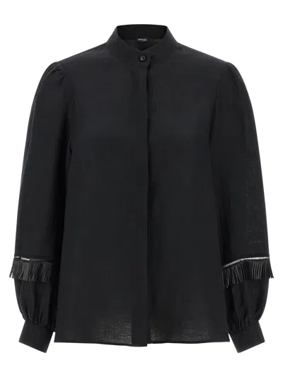 Kiton Fringed Shirt In Black
