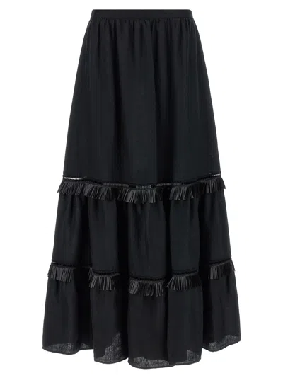 Kiton Fringed Skirt Skirts Black