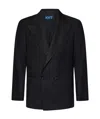 Kiton Peak-lapel Geometric-pattern Blazer In Black