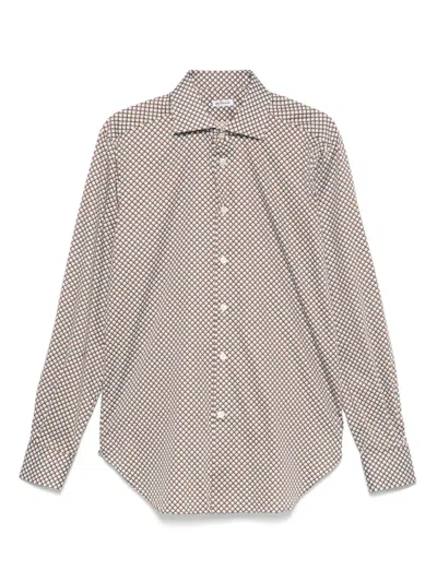 Kiton Geometric-pattern Shirt In Brown