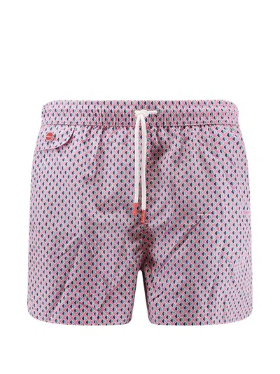Kiton Geometric-pattern Swim Shorts In Pink