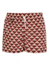 Kiton Geometric-pattern Swim Shorts In Red
