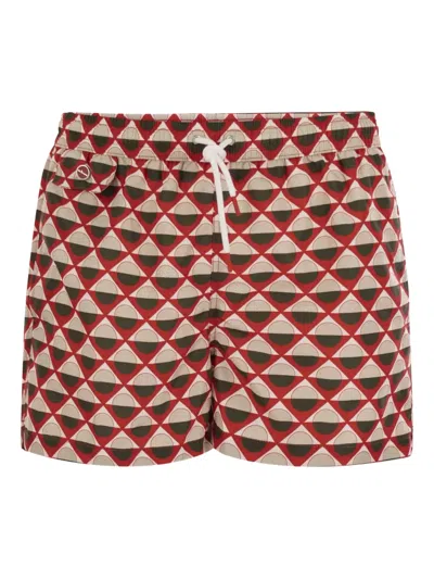 KITON GEOMETRIC-PATTERN SWIM SHORTS