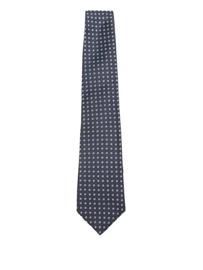 KITON GEOMETRIC-PATTERNED SILK TIE