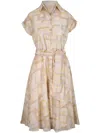Kiton Kleid Mit Geometrischem Print In Nude