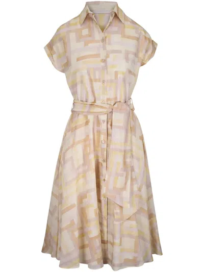 Kiton Kleid Mit Geometrischem Print In Nude