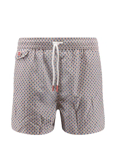 Kiton Geometric-print Swim Shorts In Neutral
