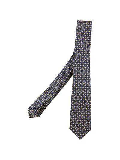 Kiton Geometric-pattern Jacquard Tie In Black