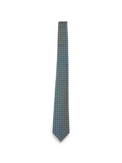 Kiton Geometric-pattern Seven-fold Tie In Pink