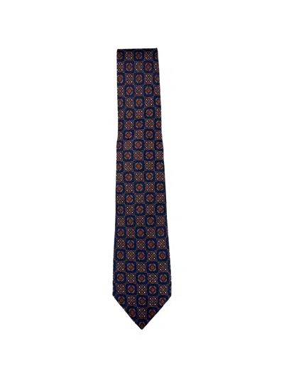 Kiton Geometric-pattern Silk Tie In 블루