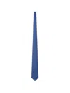 Kiton Fabric Tie With Micro Geometric Pattern In Blue