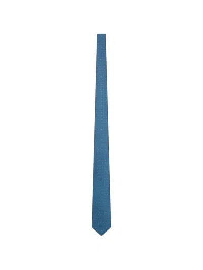 Kiton Geometric-pattern Silk Tie In Blue