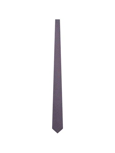 Kiton Geometric-pattern Silk Tie In Brown