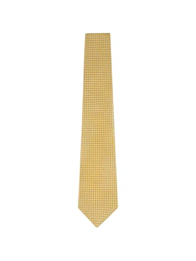 Kiton Geometric-pattern Silk Tie In White