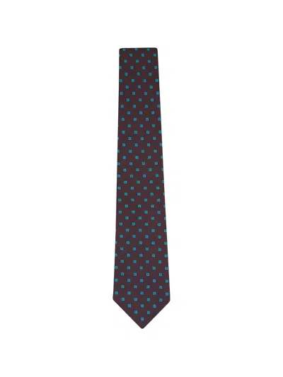 Kiton Geometric-pattern Silk Tie In Yellow