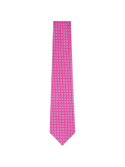 Kiton Geometric-pattern Silk Tie In Yellow